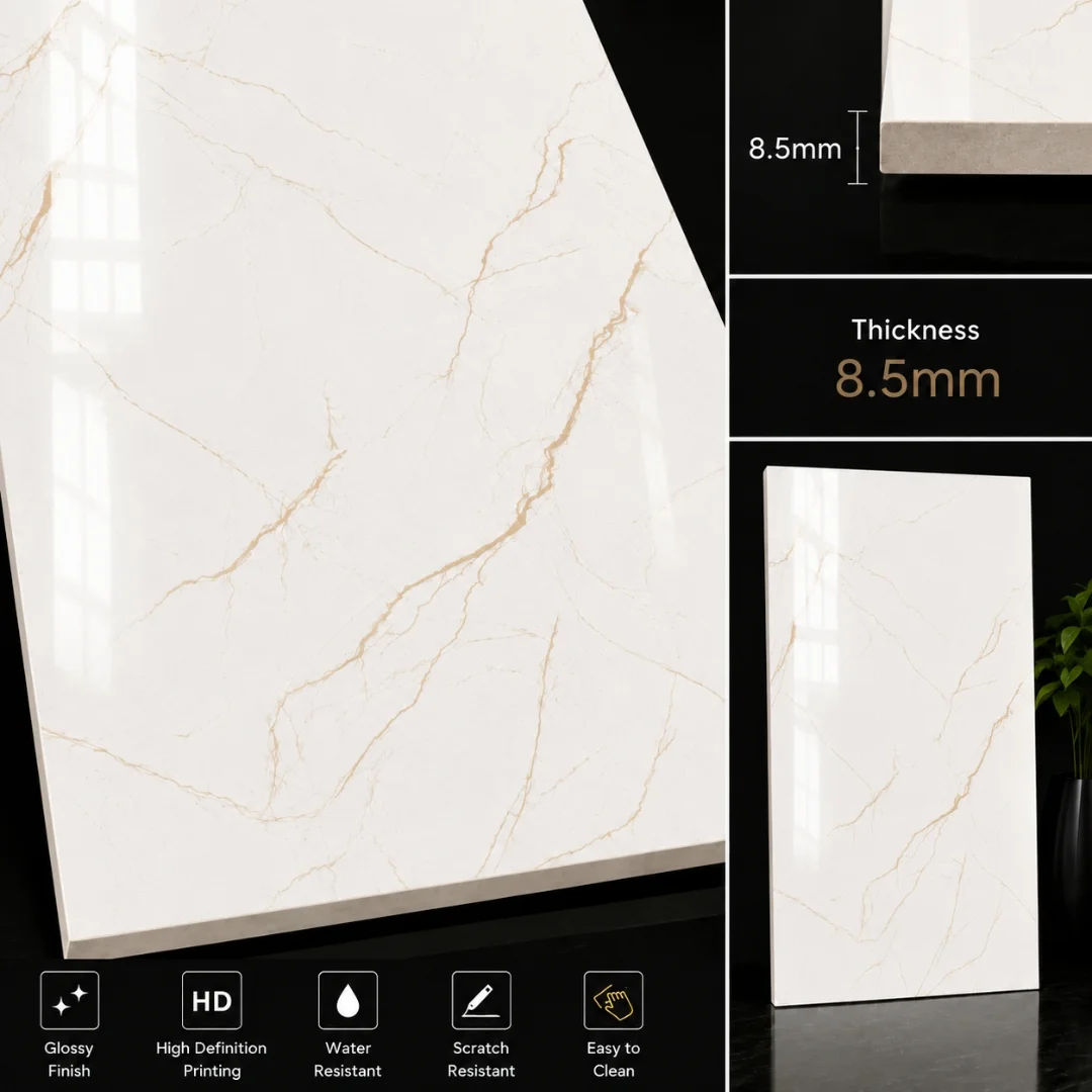 CA - Abria Beige Marble Bathroom Tiles - My Home Studio